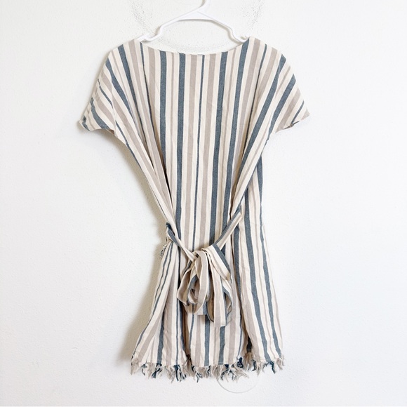 Tularosa didion wrap fringe striped mini dress - Picture 3 of 5